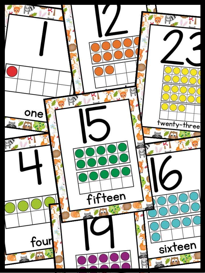 Number Posters | Woodland Animals 2 Classroom Decor - Image 3