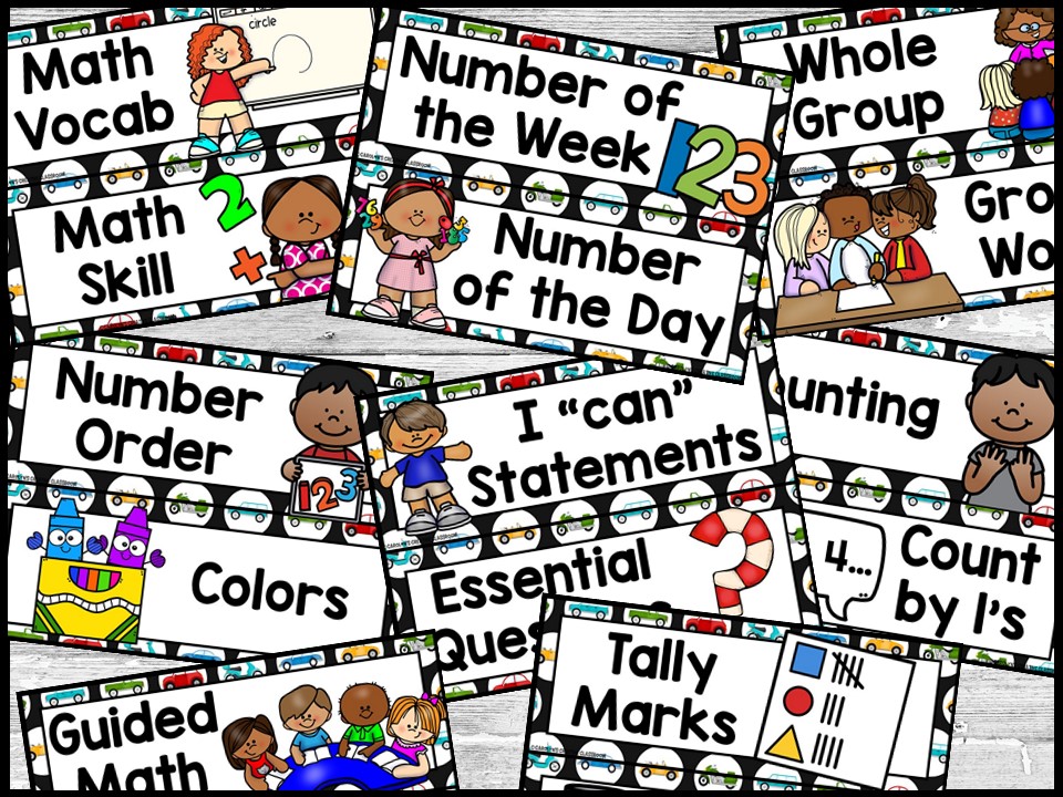 Driving 2 Math Focus Wall and Banner