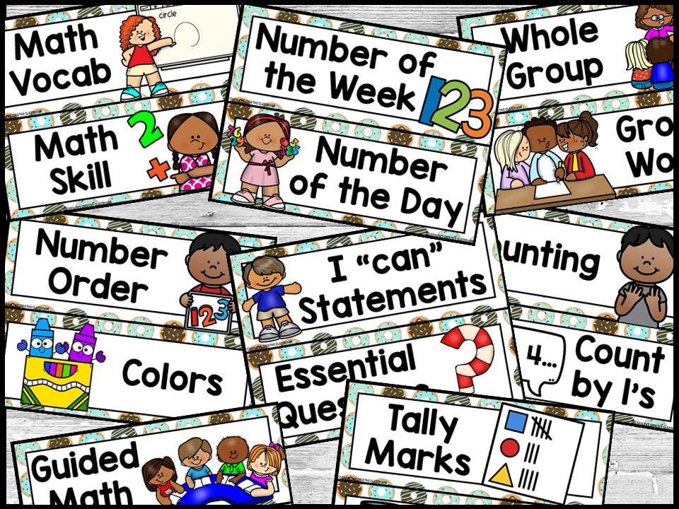 Donut Math Focus Wall and Banner