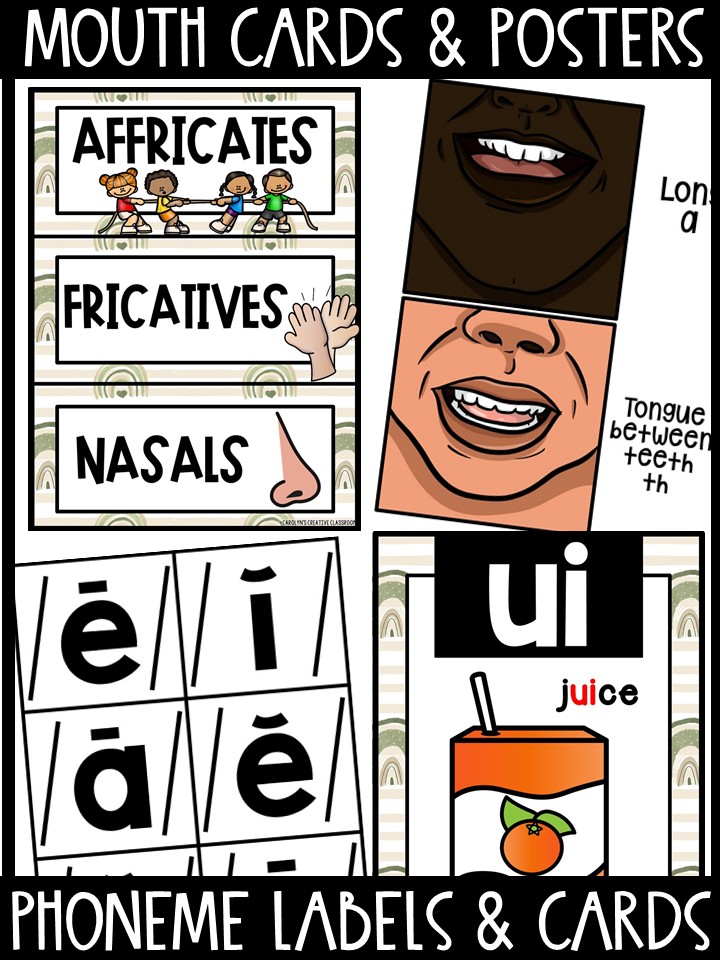 Sound Wall - Phoneme with Mouth Examples (Boho Rainbow 2 Theme) - Image 3