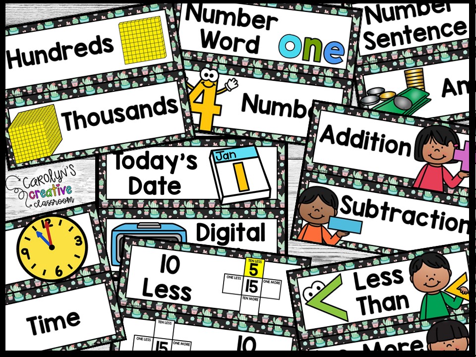 Cactus 5 Math Focus Wall and Banner - Image 4