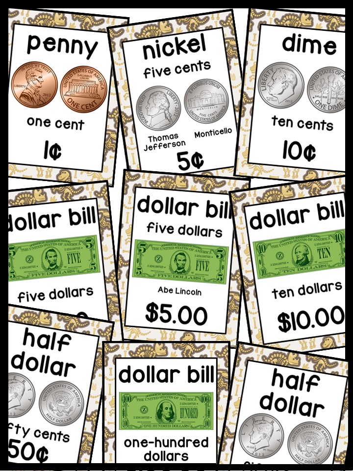 US Money Posters - Coin and Dollar Posters | Dinosaur 2 Classroom Decor - Image 4