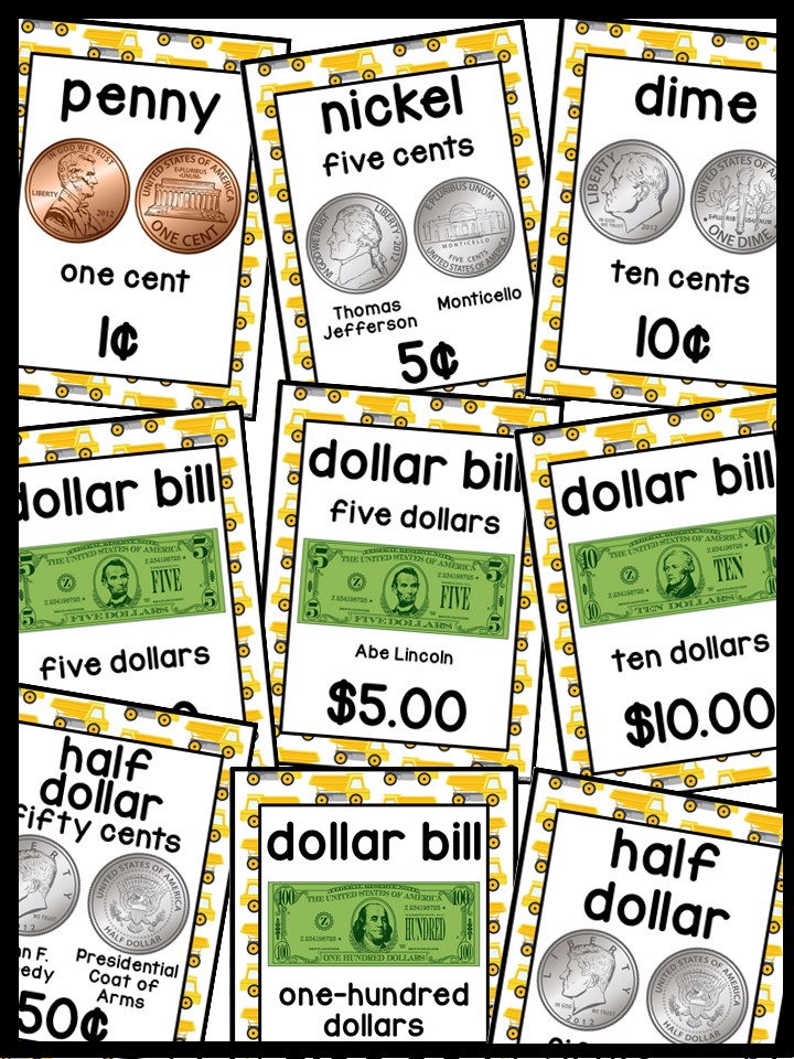 US Money Posters - Coin and Dollar Posters | Construction 2 Classroom Decor - Image 4