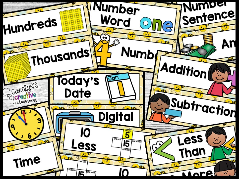 Bee 2 Math Focus Wall and Banner - Image 4