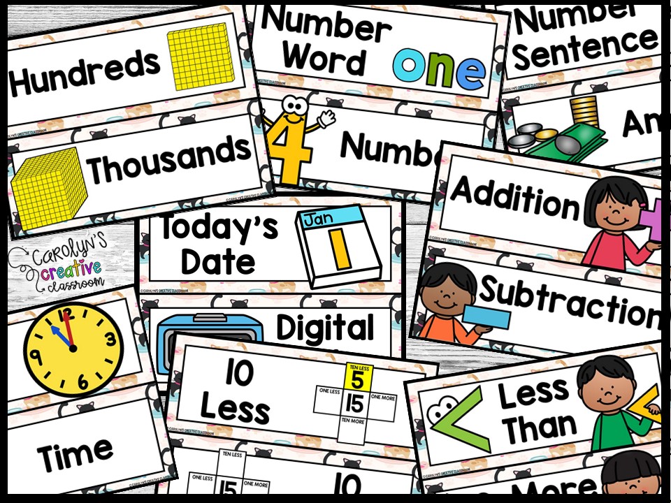 Cat 1 Math Focus Wall and Banner