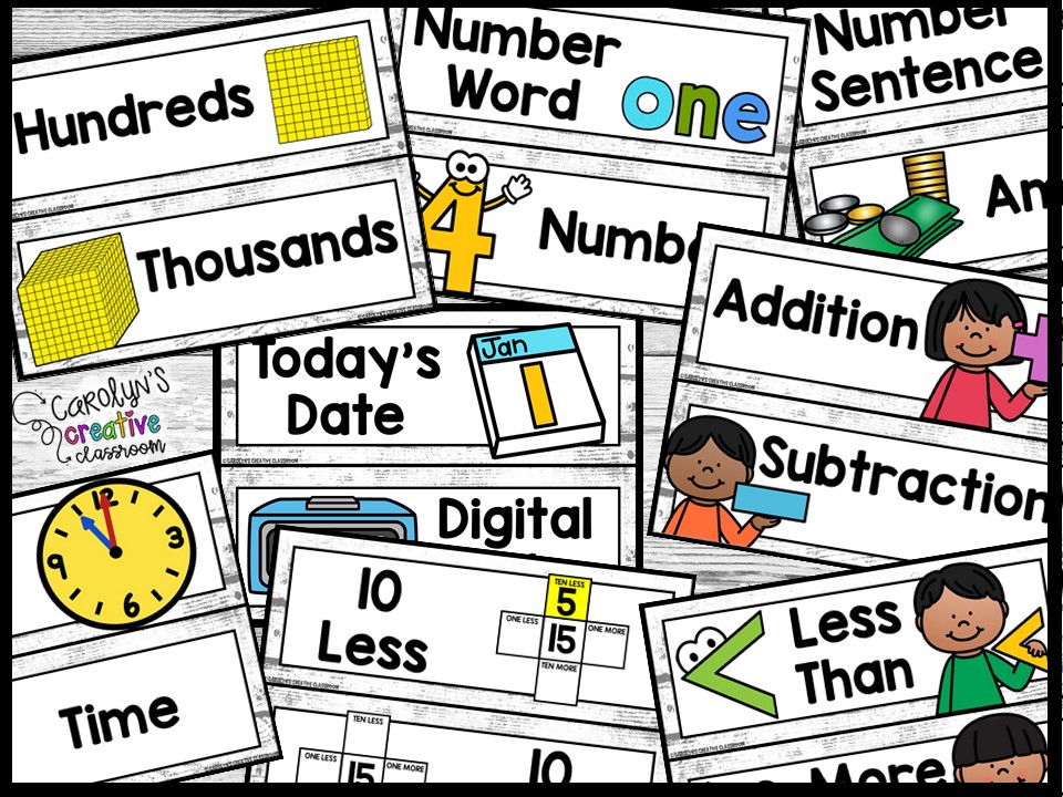 Country Chic Math Focus Wall and Banner - Image 4