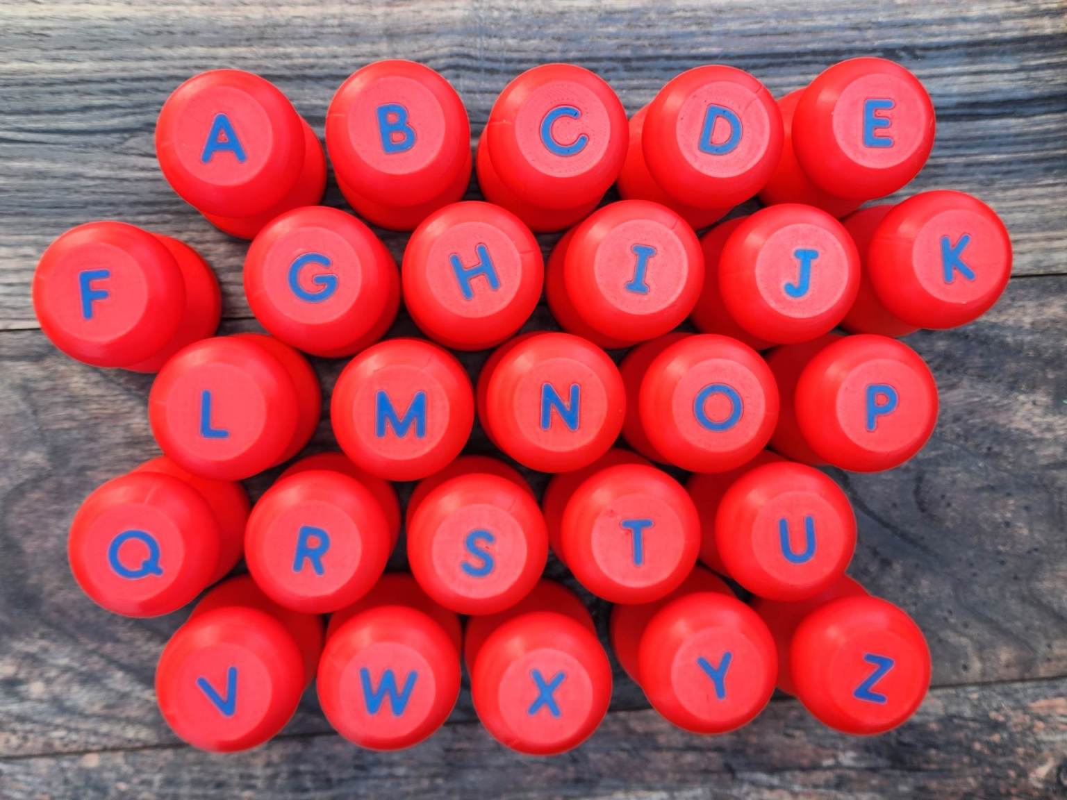 Alphabet Dough Stampers [Hard Good] UPPERCASE LETTERS (Red/Blue)