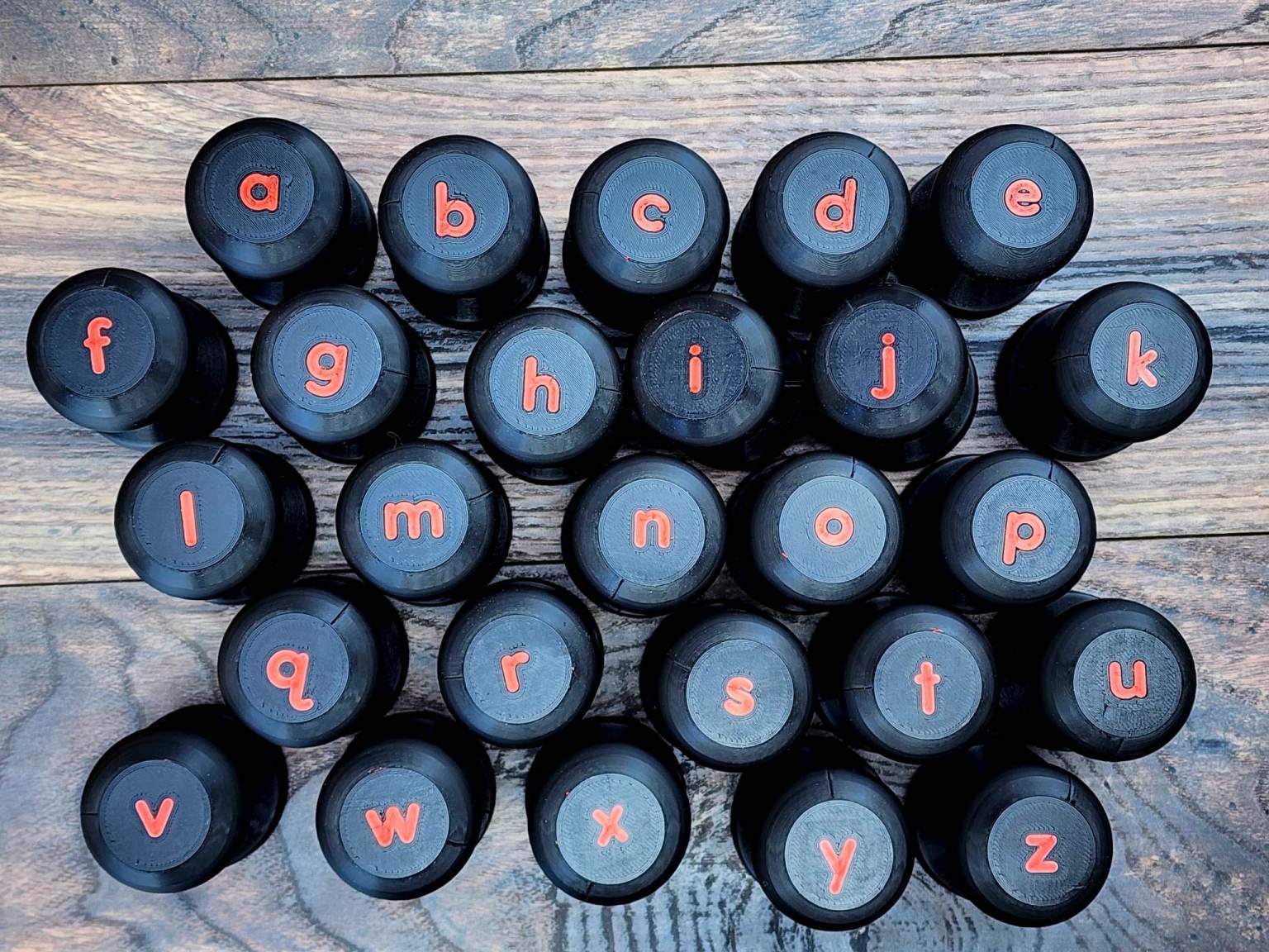 Alphabet Dough Stampers [Hard Good] LOWERCASE LETTERS (Black/Shiny Red)