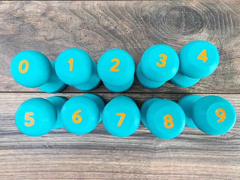 Number Dough Stampers [Hard Good] – Numbers 0-9 (Teal/Orange)