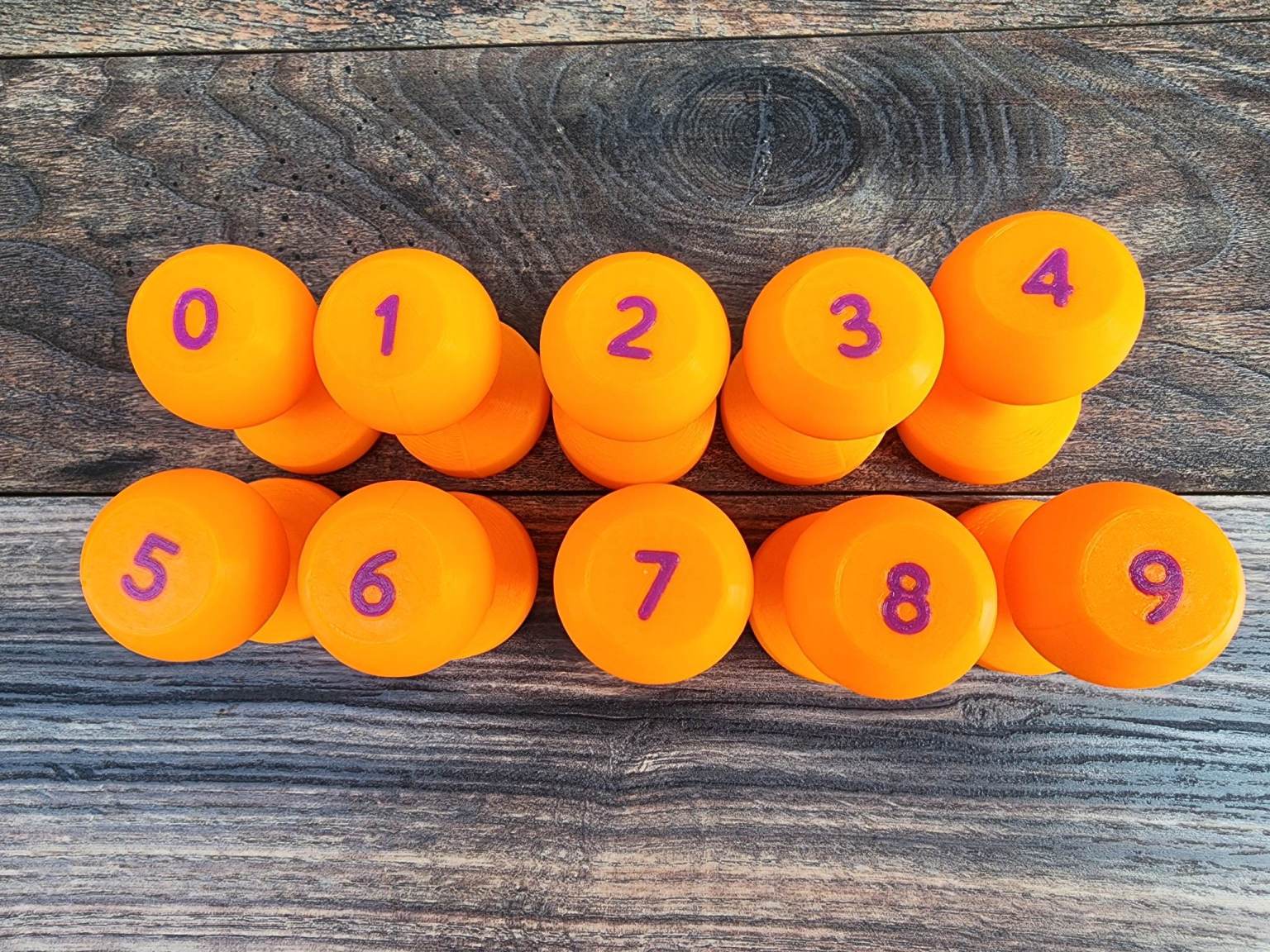 Number Dough Stampers [Hard Good] – Numbers 0-9 (Orange/Purple)