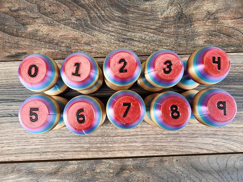 Number Dough Stampers [Hard Good] – Numbers 0-9 (Rainbow)