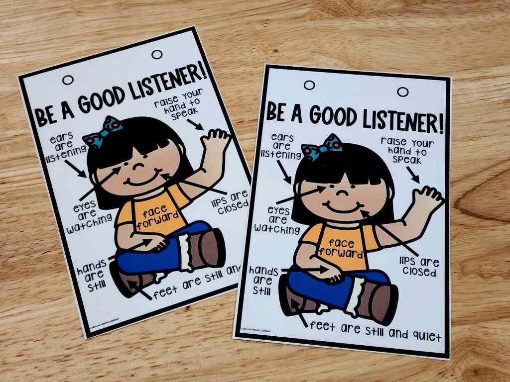 Desktop Anchor Chart: Be a Good Listener #1 [*SOLD INDIVIDUALLY]