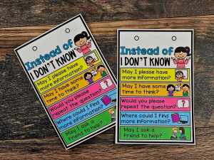 Desktop Anchor Chart: Instead of I Don't Know [*SOLD INDIVIDUALLY]