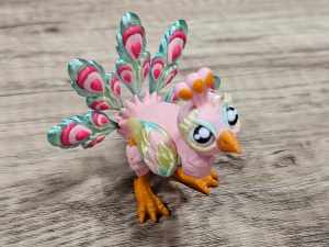 Carolyn's Classroom Critters: Peacock - Pink