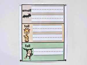 Small Tall Fall (MONKEY) Anchor Chart [Hard Good] - Option #6 Blank with lines