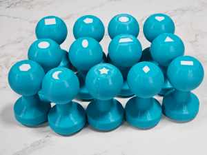 Shape Dough Stampers [Hard Good] - 12 Shapes (Teal/White)