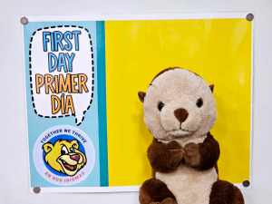 First Day of School Backdrop Poster: School Logo - Option #1