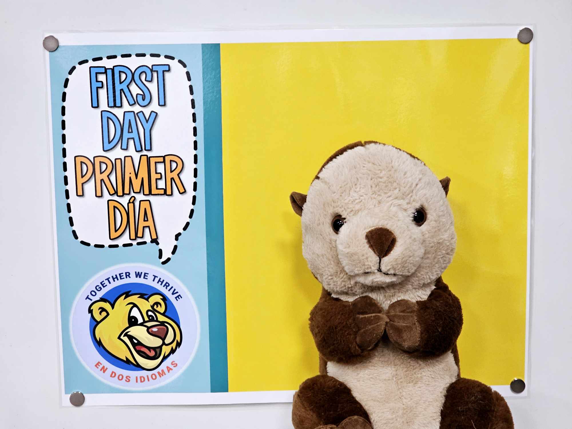 First Day of School Backdrop Poster: School Logo - Option #1