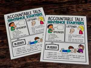 MINI Anchor Charts: Accountable Talk #1