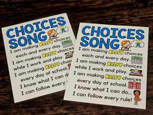 MINI Anchor Charts: Choices Song