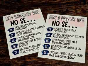 MINI Anchor Charts: Instead of I Don't Know (Spanish)