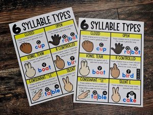 MINI Anchor Charts: 6 Syllable Types - Option 2