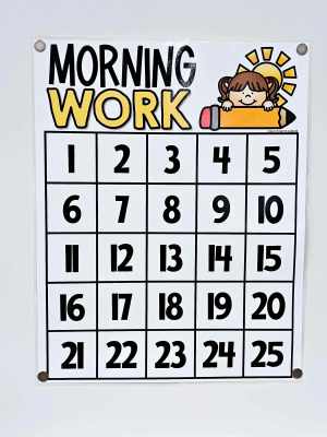 Morning Work Anchor Chart [Hard Good] - Option 1 (Number to 25)
