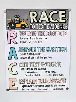 Race to Text Evidence Anchor Chart [Hard Good] - Option #4