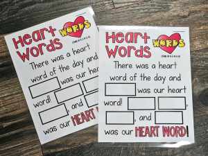 MINI Anchor Charts: Heart Words Poem