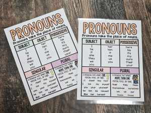 MINI Anchor Charts: Pronouns - Option 2