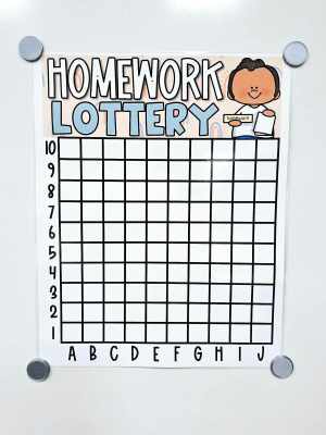 Homework Lottery Anchor Chart [Hard Good] - Option #1