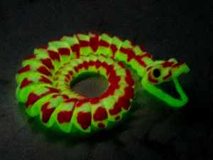 Carolyn's Classroom Critters: Snake Ball Python (Neon Pink and Glow in the Dark)