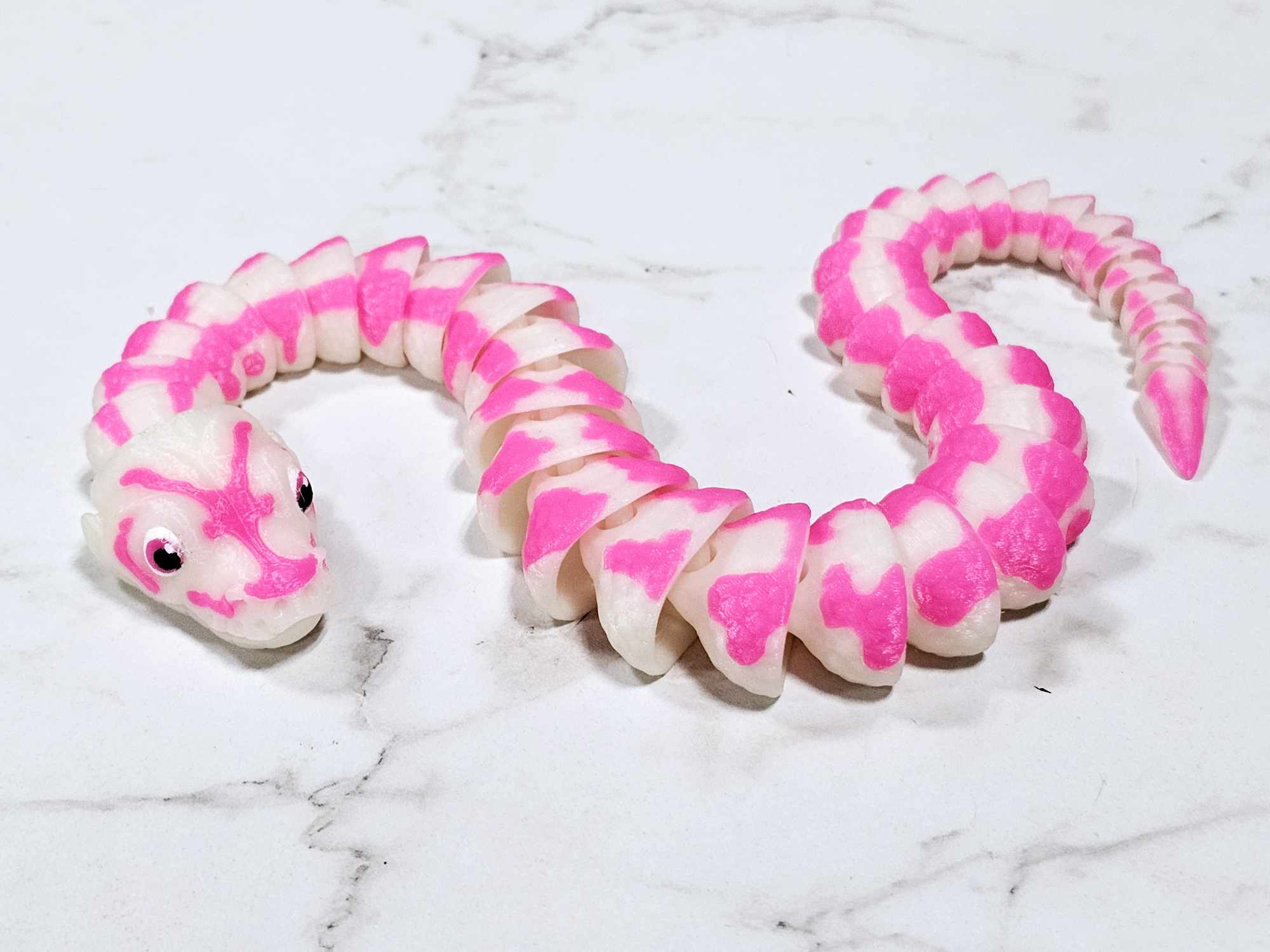 Carolyn's Classroom Critters: Snake Ball Python (Neon Pink and Glow in the Dark) - Image 3