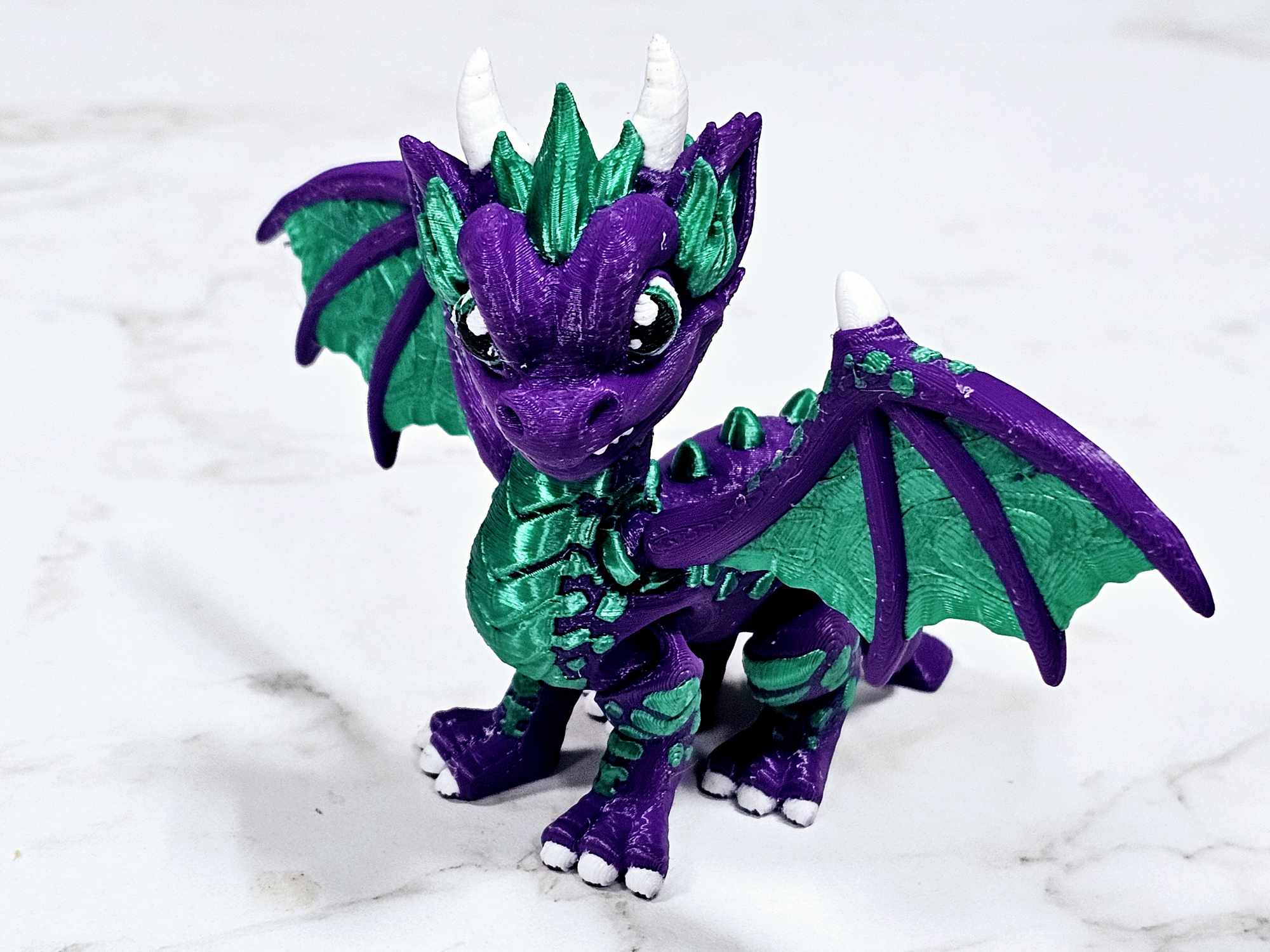Carolyn's Classroom Critters: Dragon (Shiny Purple & Green) - Image 2