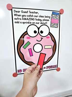 Sub Guest Teacher Incentive Chart: Donut Sprinkles [Hard Good] - Option 1
