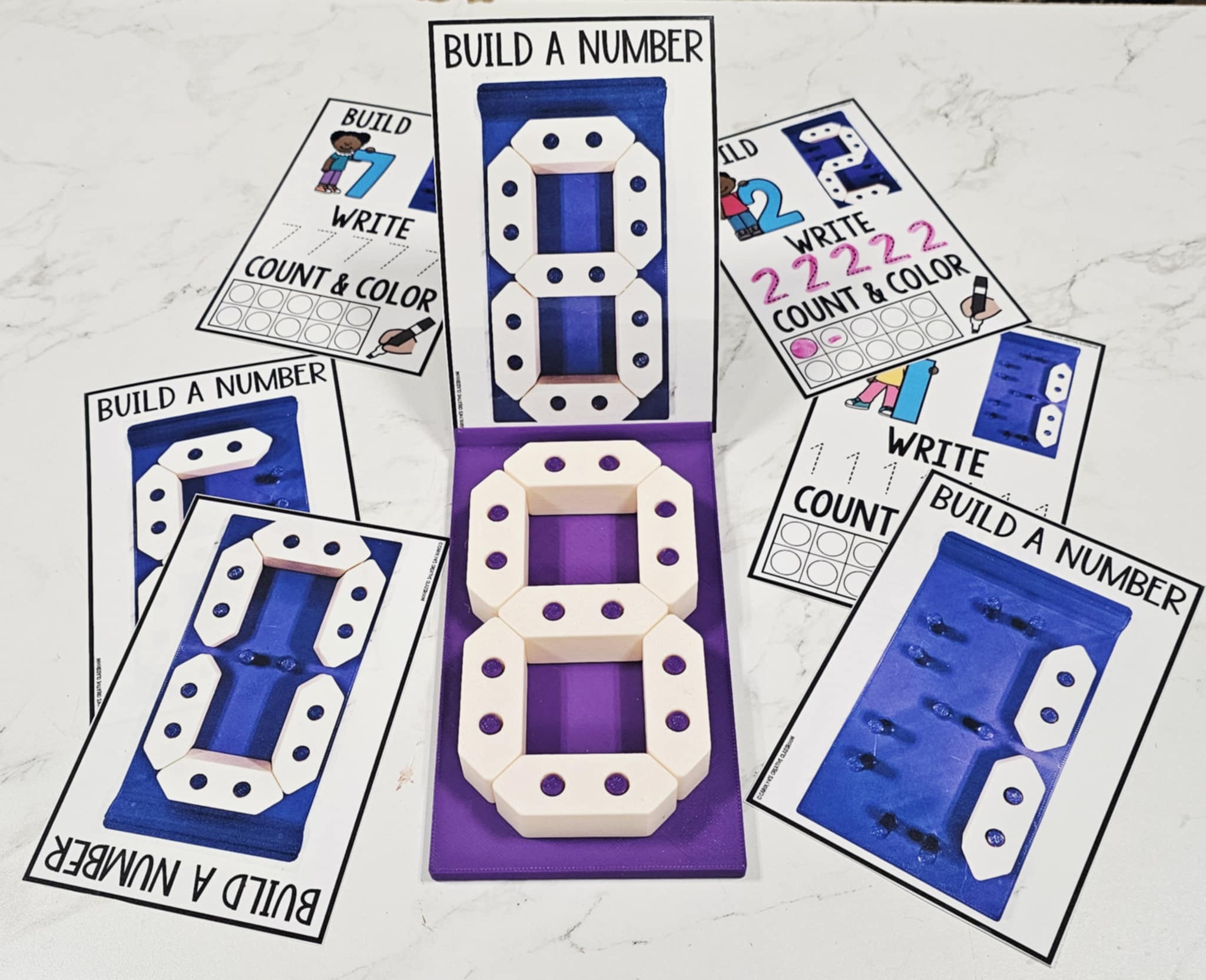 Build a Number (1 mat and 7 manipulatives pieces) - Image 3