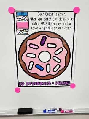 Sub Guest Teacher Incentive Chart: Donut Sprinkles [Hard Good] - Option 3 (Color 10 sprinkles)
