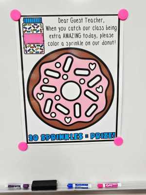 Sub Guest Teacher Incentive Chart: Donut Sprinkles [Hard Good] - Option 4 (Color 20 sprinkles)