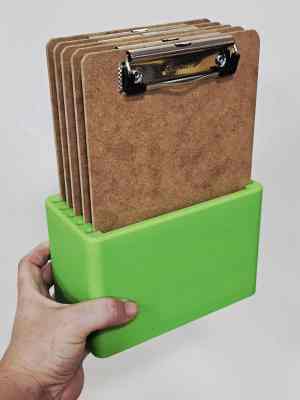 Small Clipboard Holder (Holds 5 Clipboards 6x9) - Organizational Tool, NO Assembly, Sturdy Clipboard Holder - Teacher Supplies, Home Office Storage