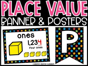 Place Value Posters and Banners | Black & Primary Classroom Decor