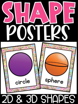 Shape Posters | Sloths Classroom Decor