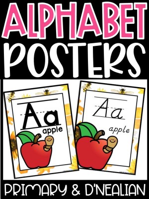 Alphabet Posters - Bees & Sunflowers Decor