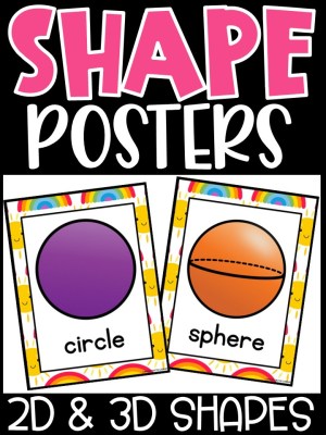 Shape Posters | Rainbow & Sunshine Classroom Decor