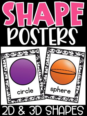 Shape Posters | Panda Classroom Decor