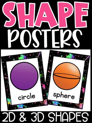 Shape Posters | Neon & Black Classroom Decor