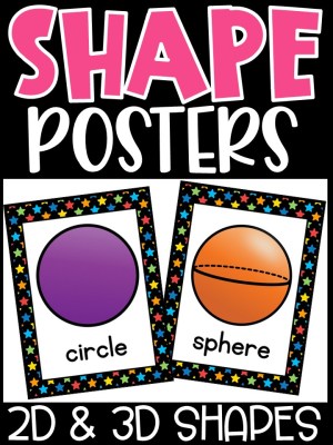 Shape Posters | Black & Primary Classroom Decor