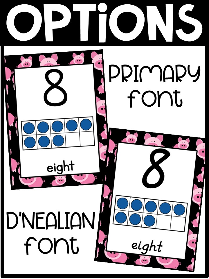 Number Posters | Pigs #2 Classroom Decor - Image 2