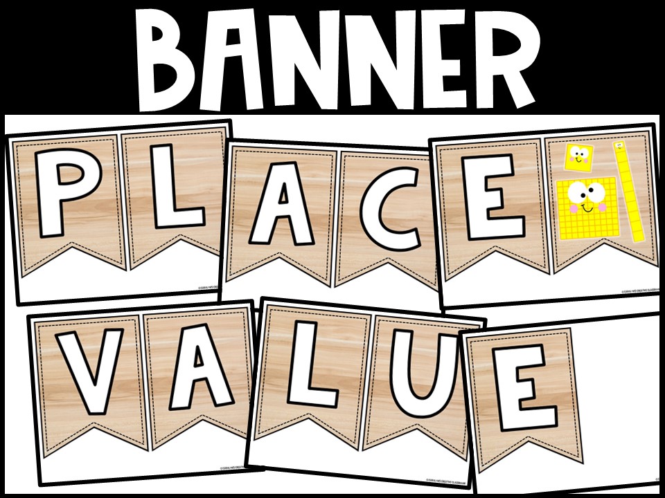 Place Value Posters and Banners | Wood Light Classroom Decor - Image 2