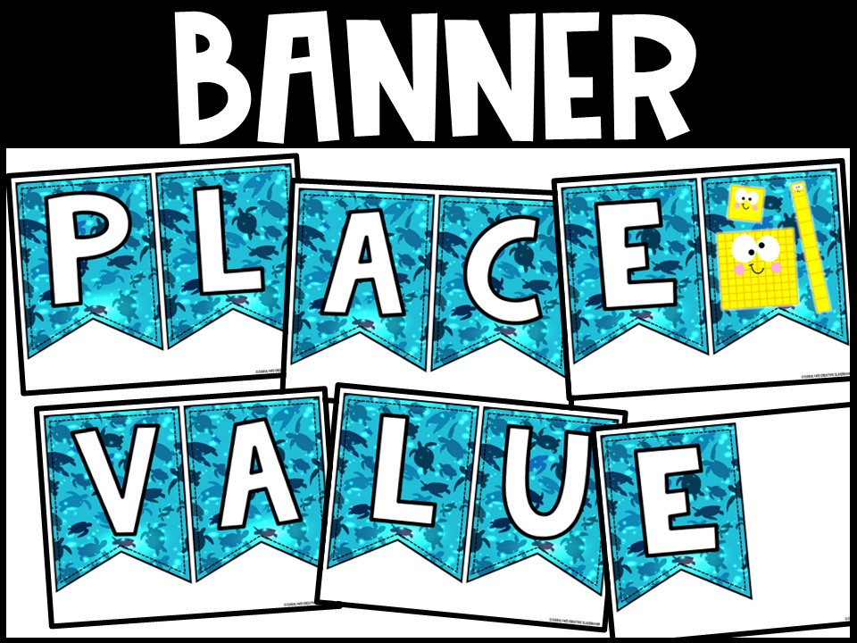 Place Value Posters and Banners | Sea Turtle #3 Classroom Decor - Image 2