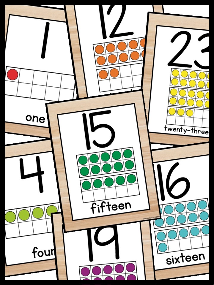 Number Posters | Wood Light Classroom Decor - Image 3